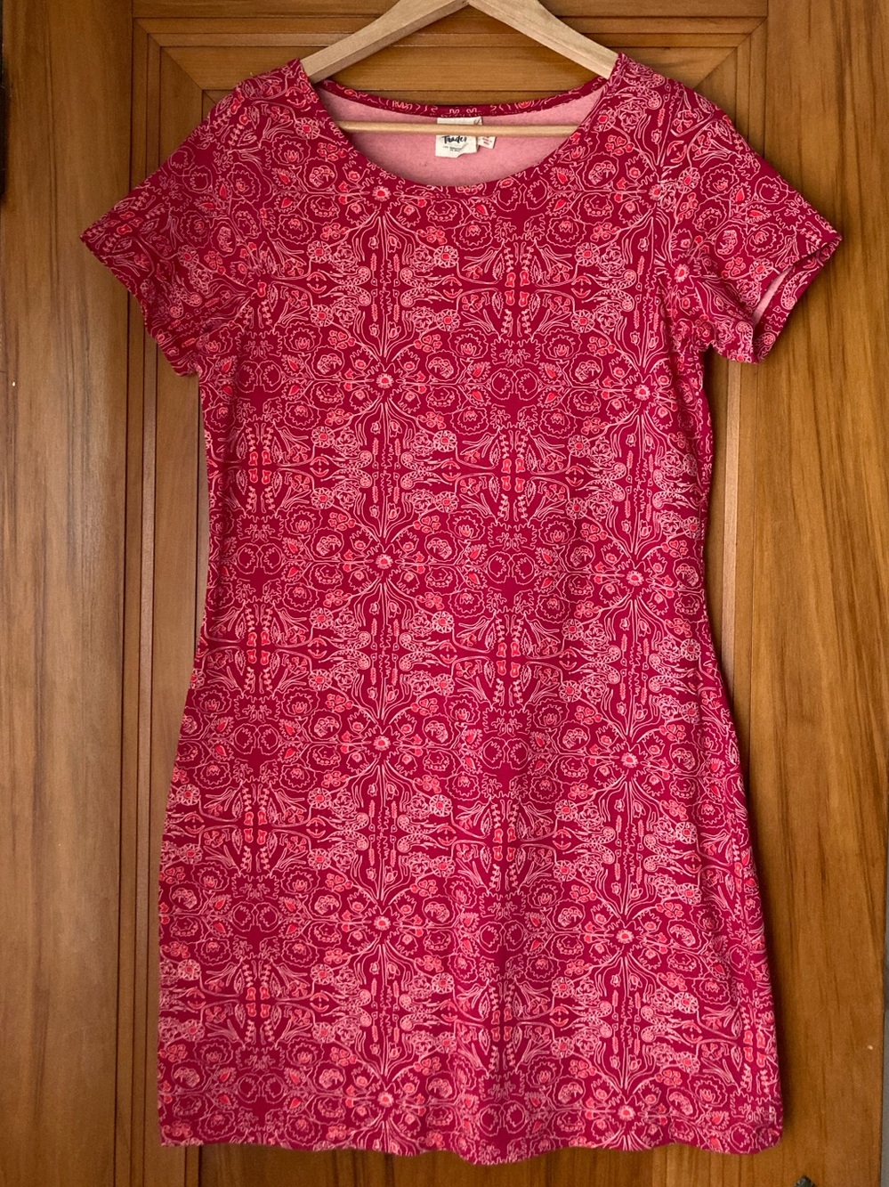 Mata Traders / Red Patterned Short Sleeve Casual Dress